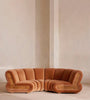 Curved Rust Velvet Modular Sectional Sofa
