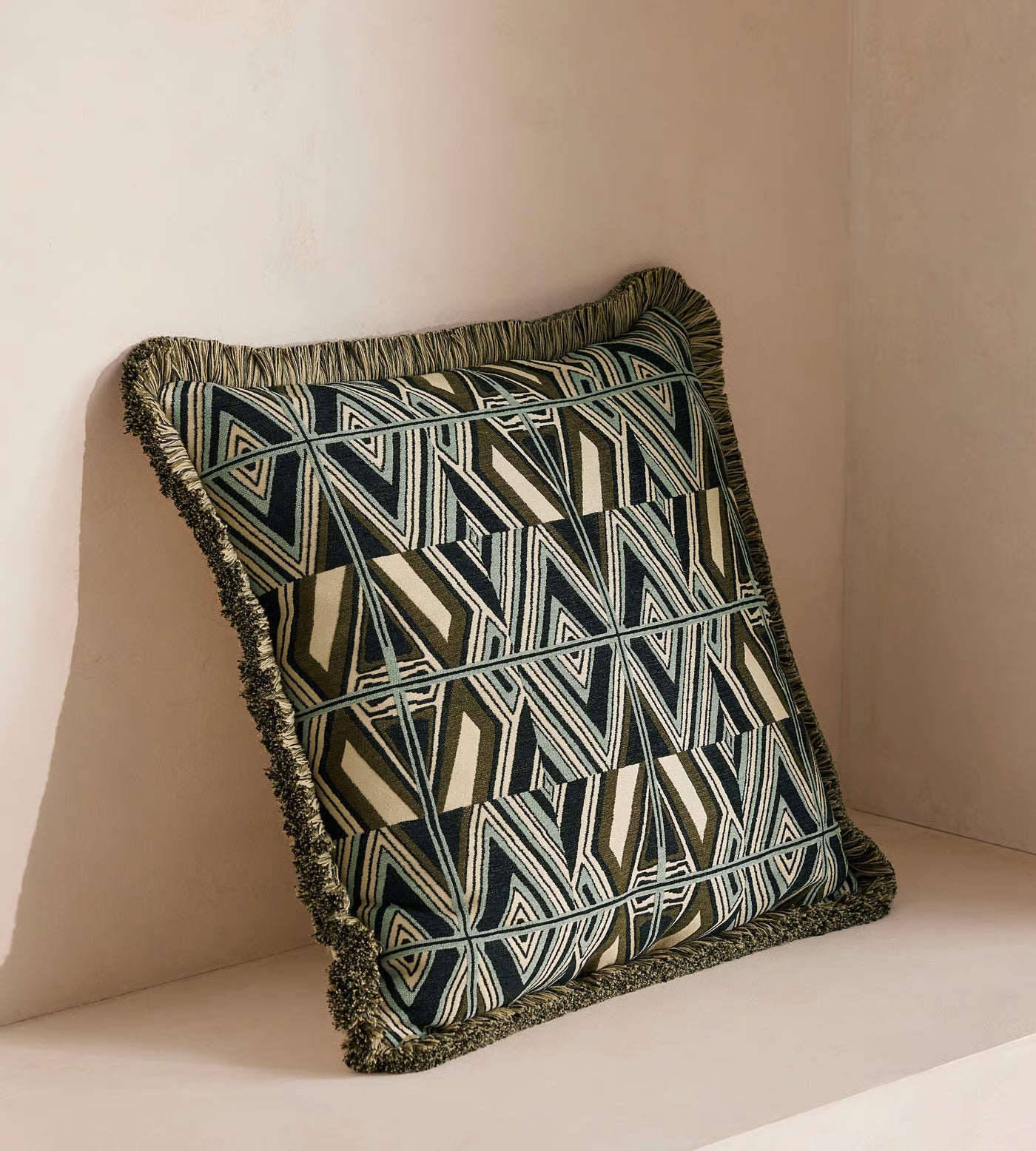 Intricate Woven Geometric Throw Pillow