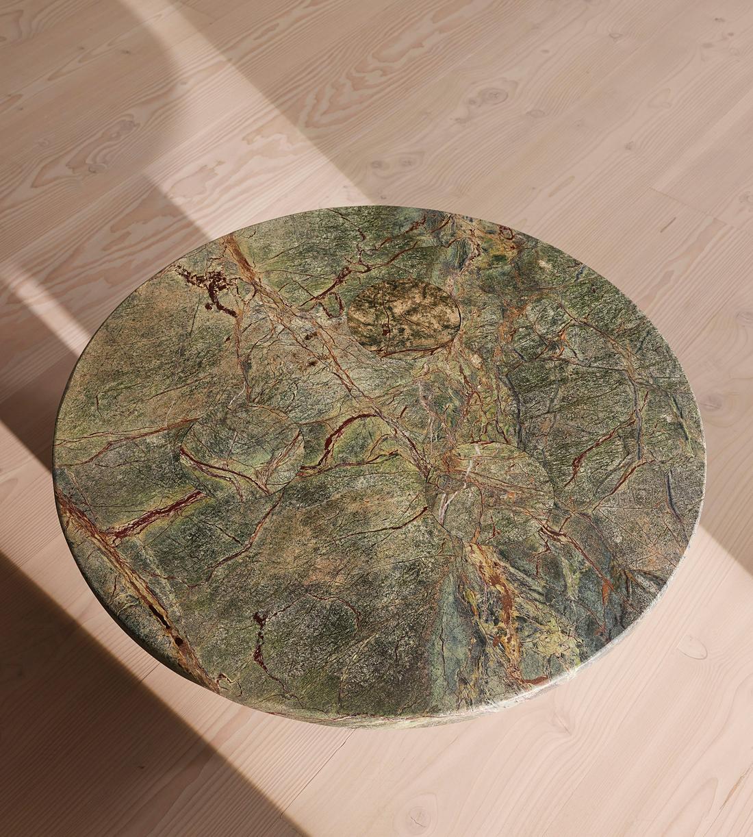 Green Marble Round Pedestal Coffee Table