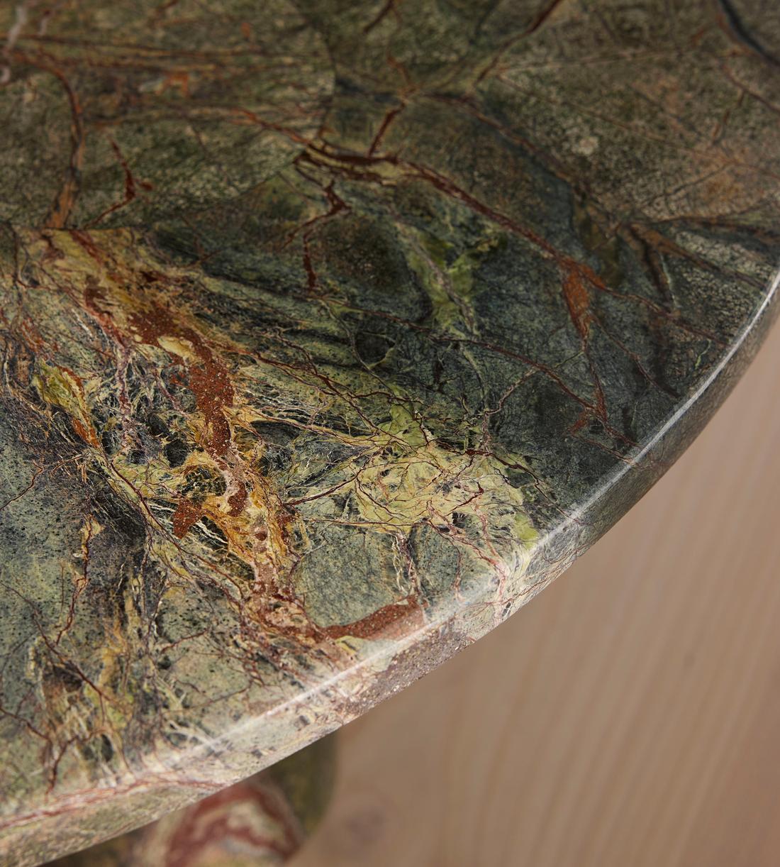 Green Marble Round Pedestal Coffee Table