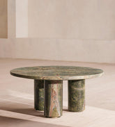 Green Marble Round Pedestal Coffee Table