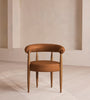 Curved Leather Dining Chair