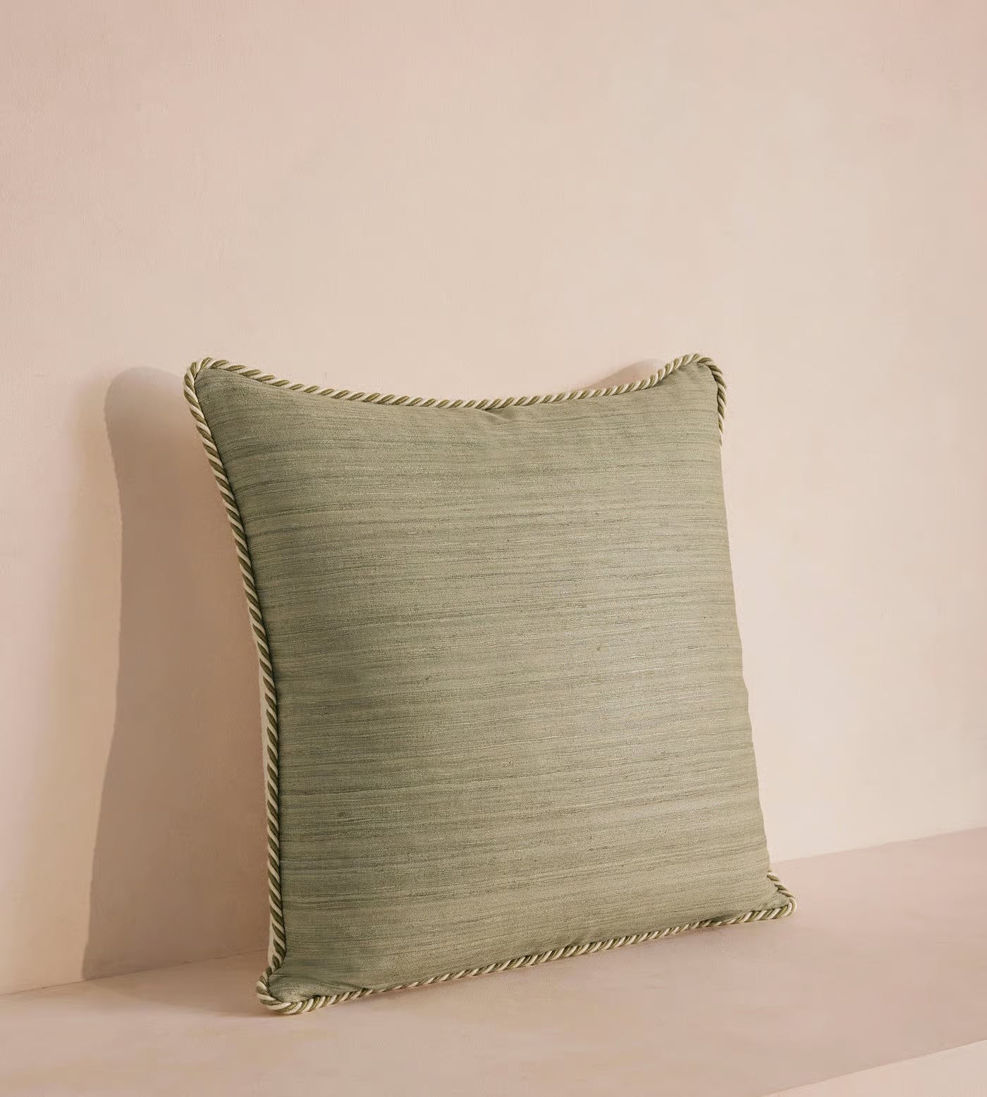 Sage Green Silk Corded Accent Pillow