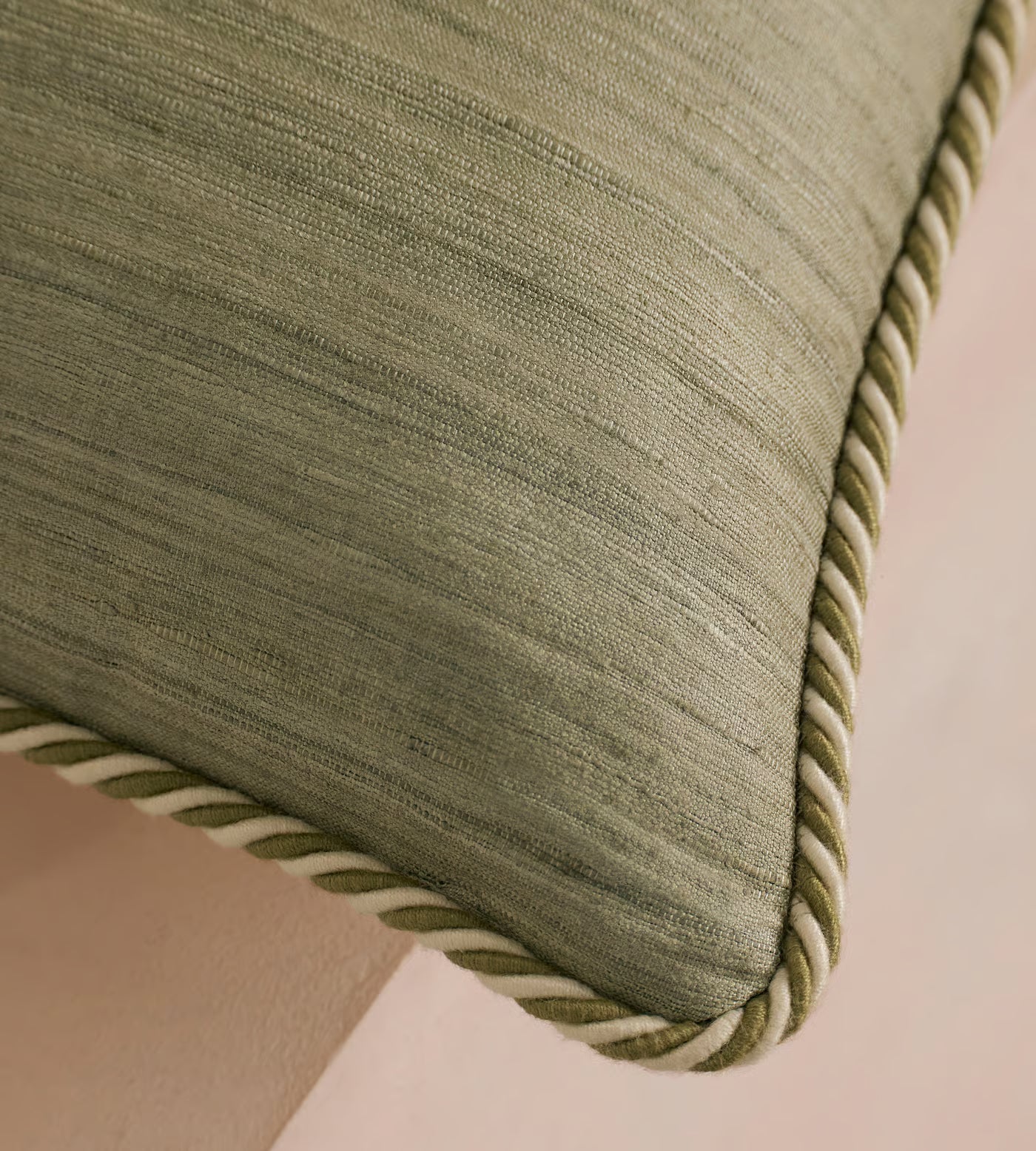 Sage Green Silk Corded Accent Pillow