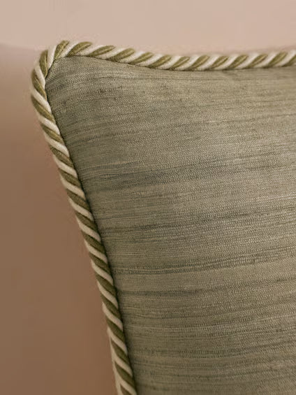 Sage Green Silk Corded Accent Pillow