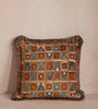 Earth Tone Geometric Fringed Throw Pillow