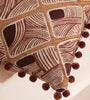 Embroidered Geometric Pom Pom Accent Pillow