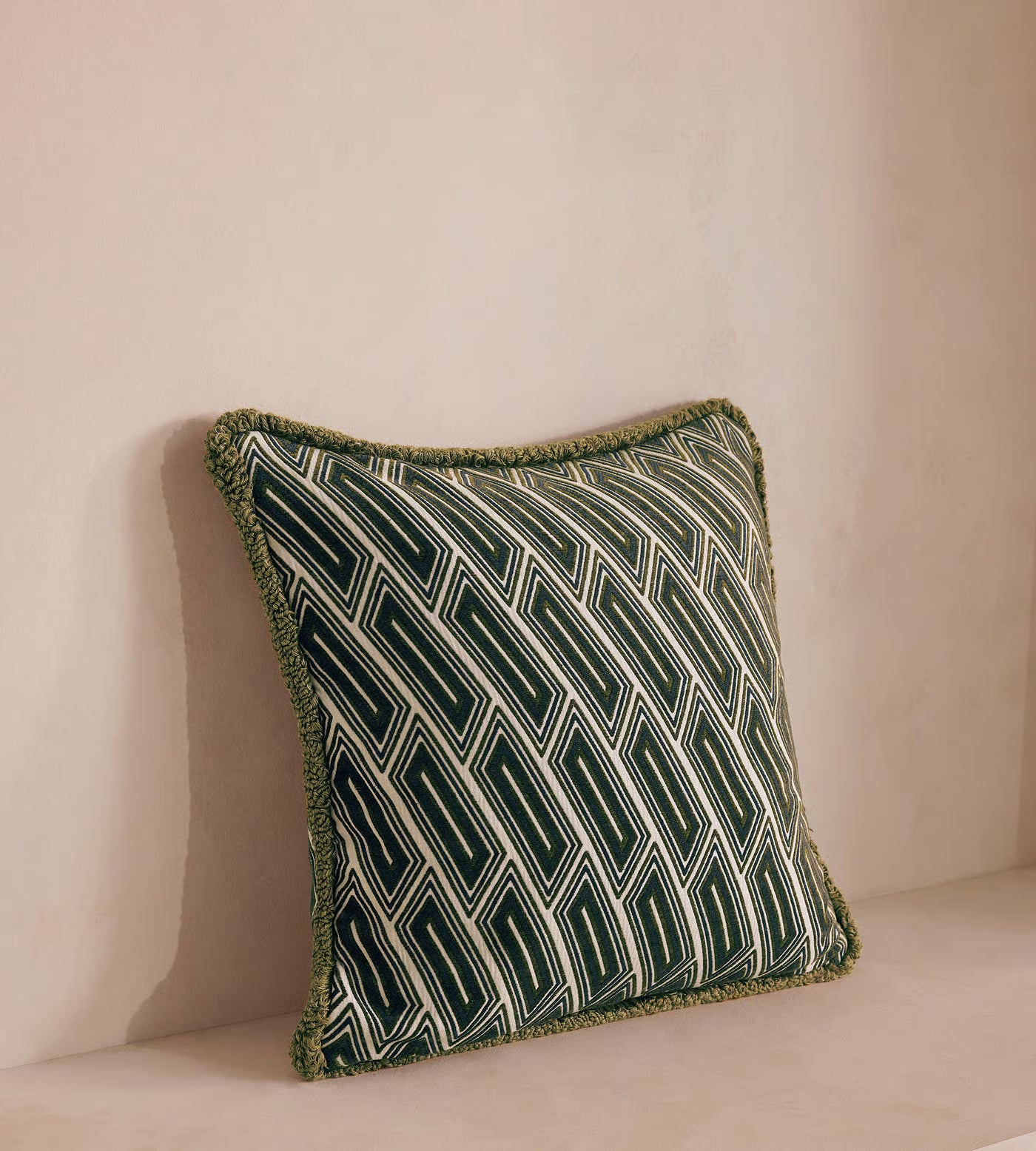 Textured Sage Geometric Boho Throw Pillow