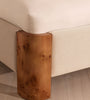 Sculptural Off-White Upholstered Wooden Bed