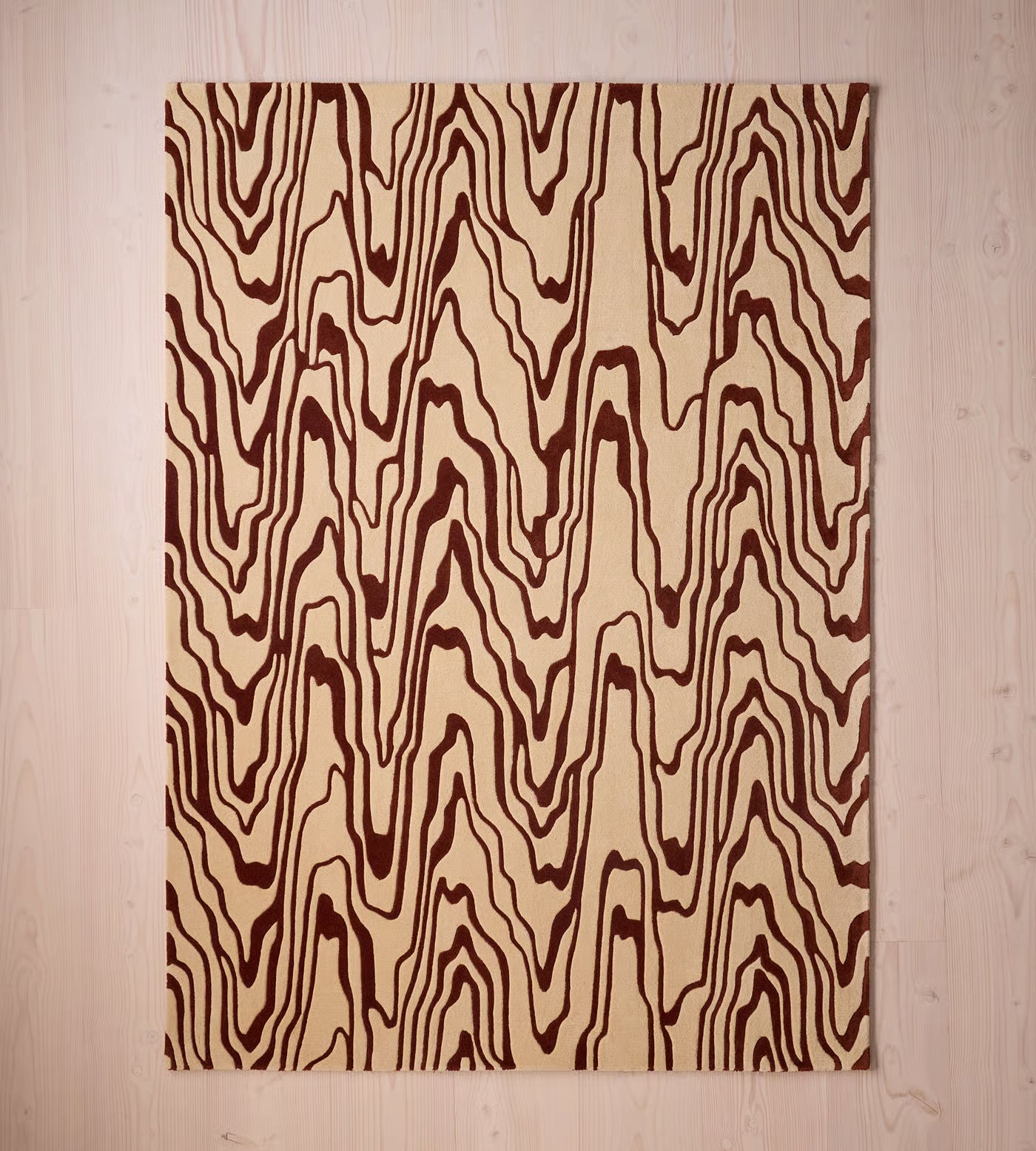 Modern Cream Organic Wave Rug