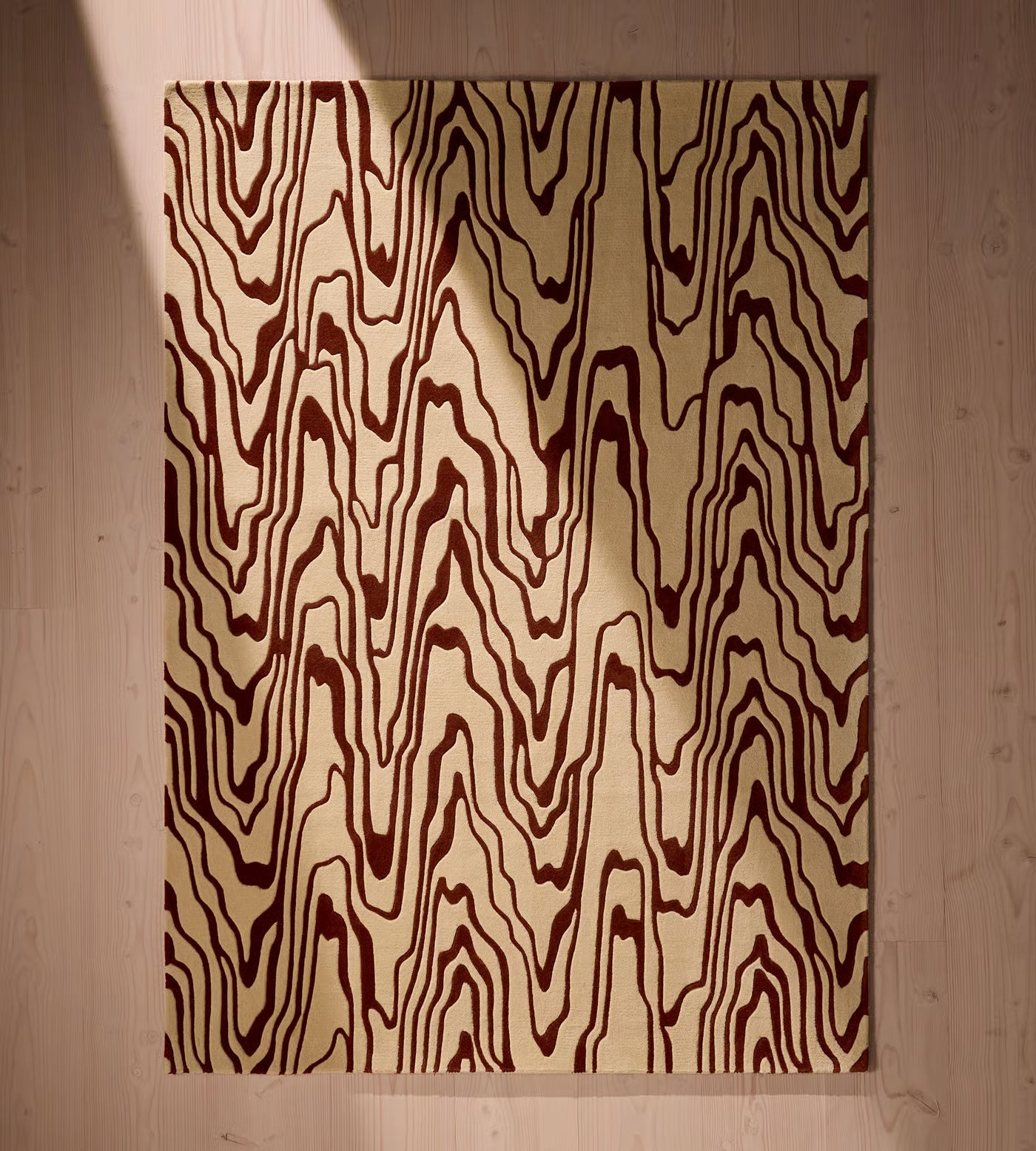 Modern Cream Organic Wave Rug