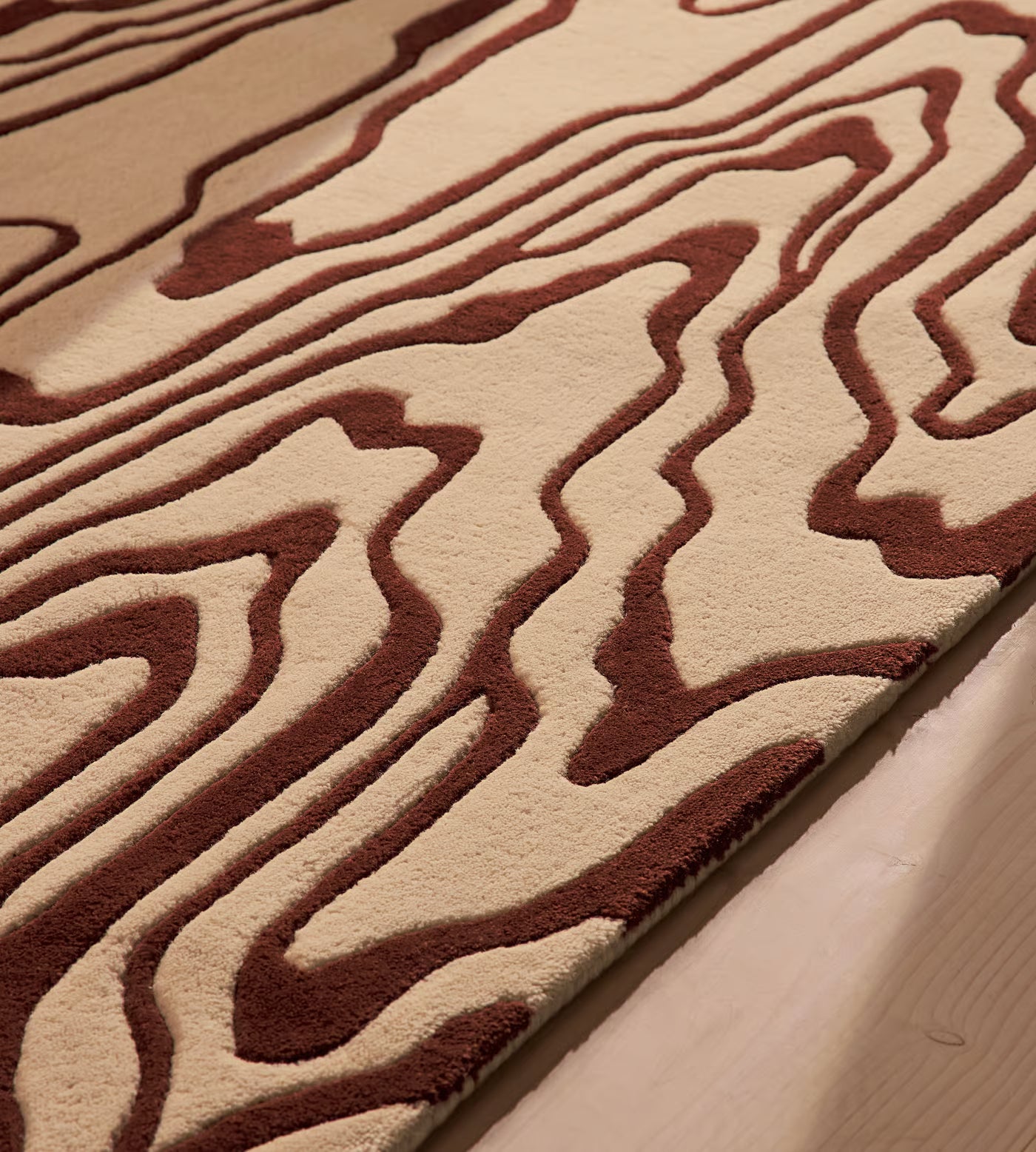 Modern Cream Organic Wave Rug