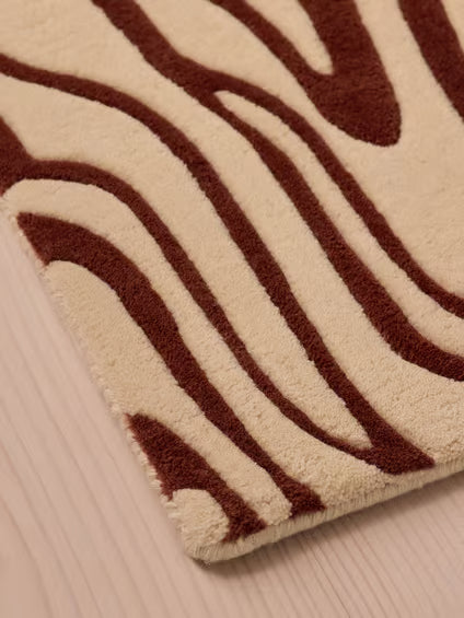 Modern Cream Organic Wave Rug