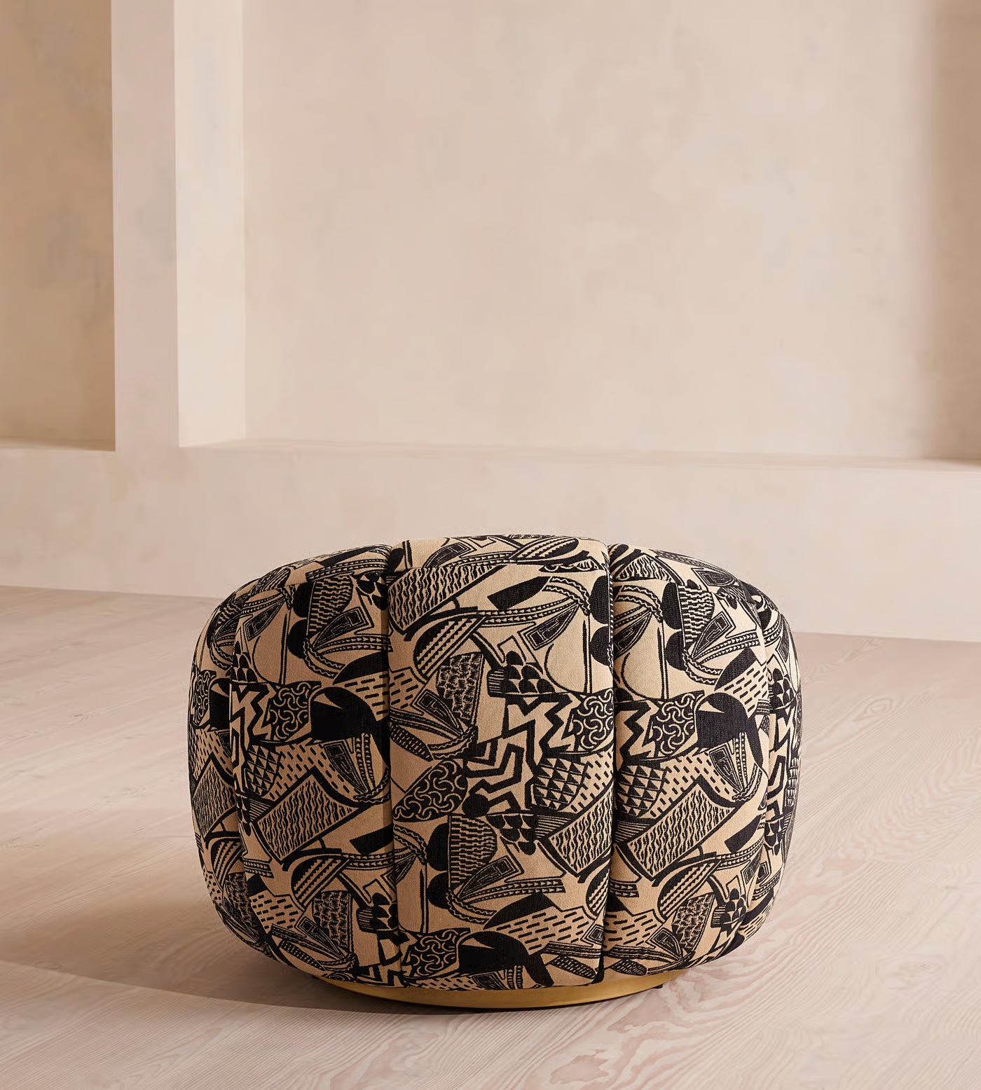 Artisan Patterned Swivel Pumpkin Chair