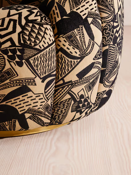Artisan Patterned Swivel Pumpkin Chair