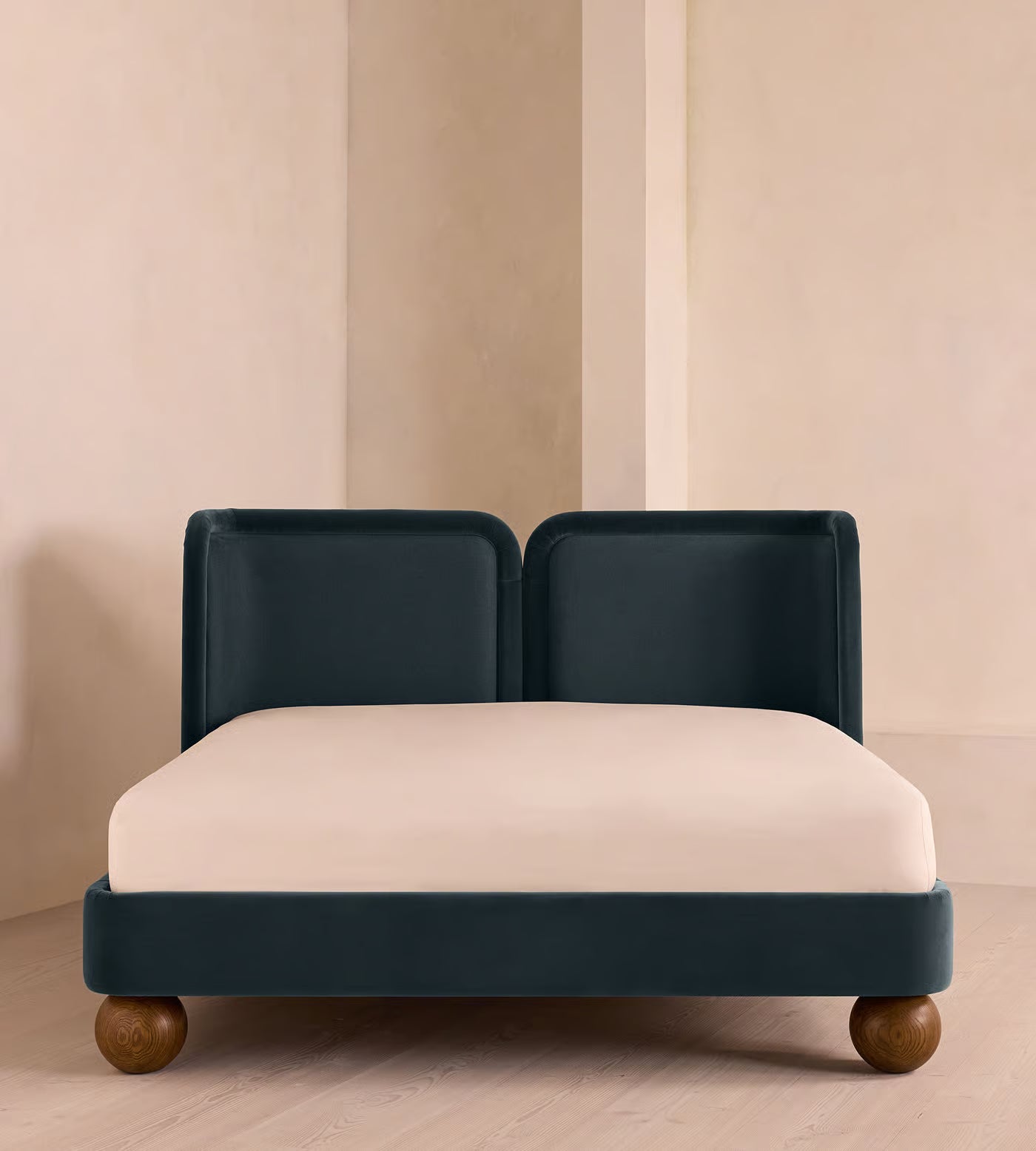 Split Back Velvet Bed