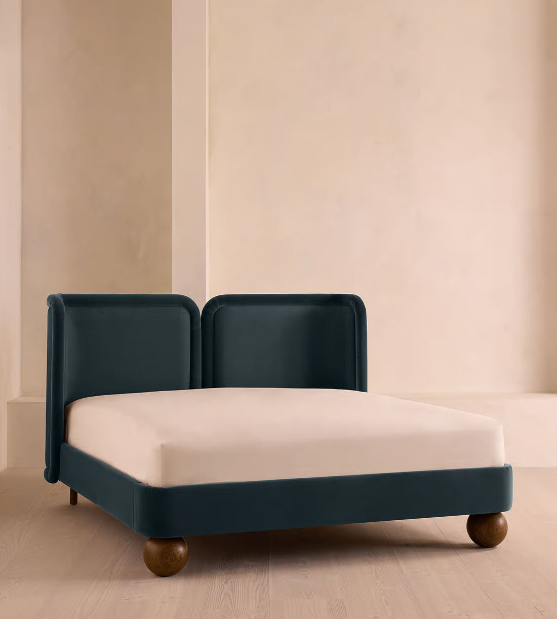 Split Back Velvet Bed