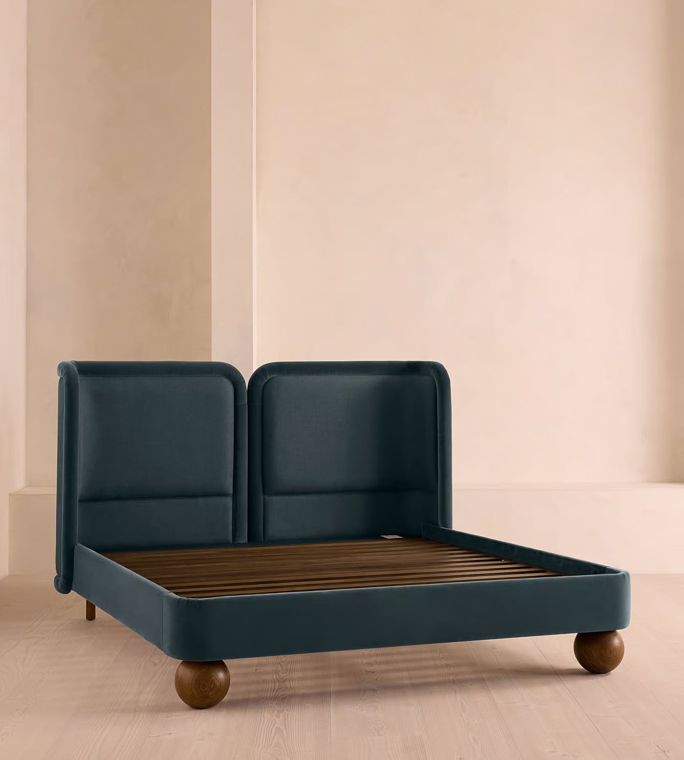 Split Back Velvet Bed