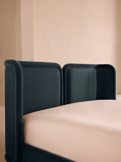Split Back Velvet Bed