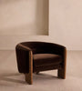 Velvet Curved Barrel Accent Chair