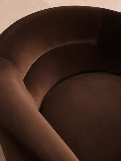 Velvet Curved Barrel Accent Chair