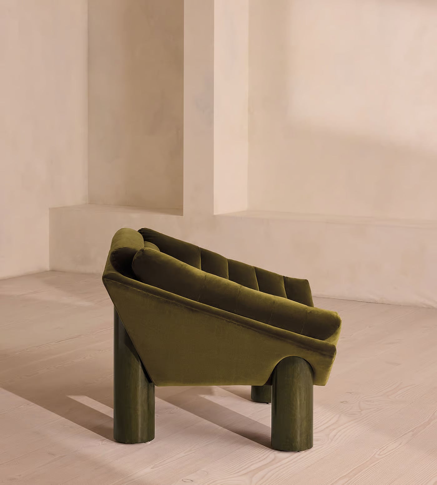 Plush Ribbed Velvet Lounge Chair