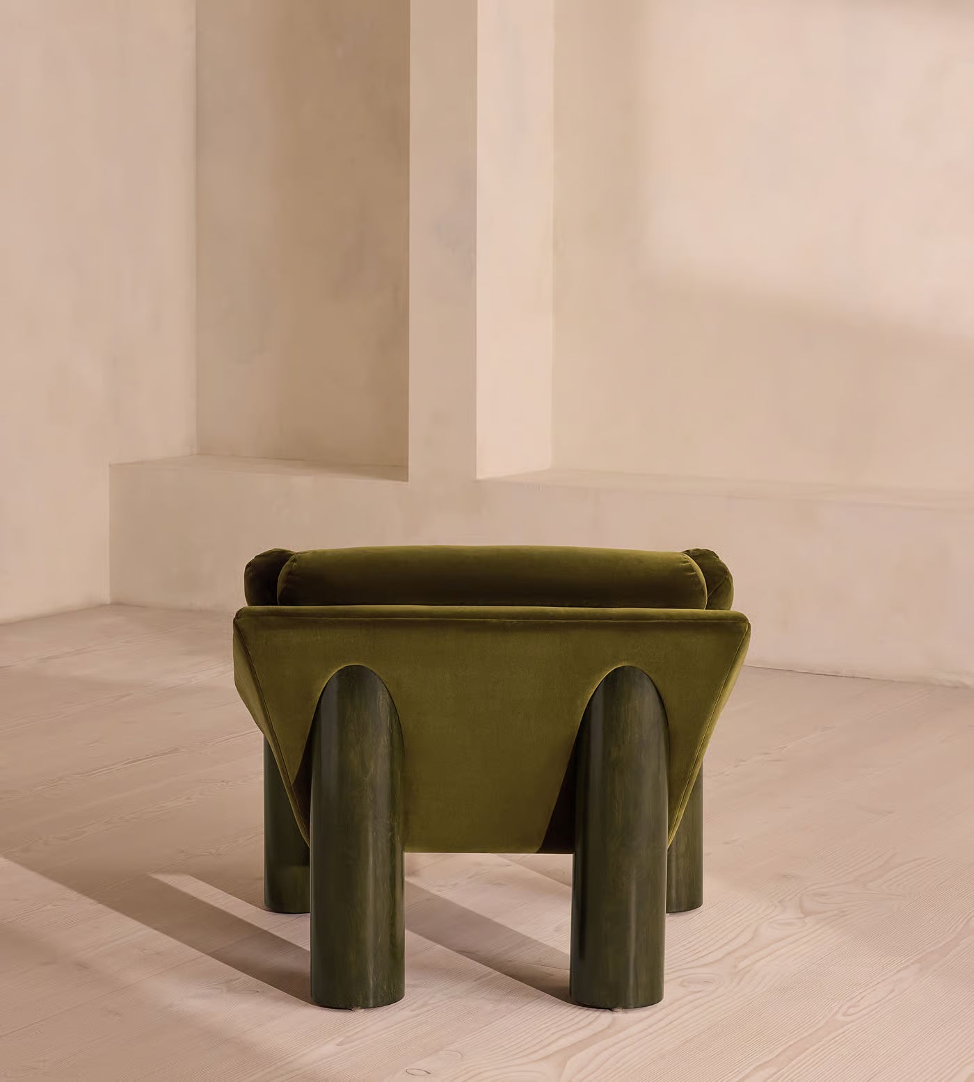 Plush Ribbed Velvet Lounge Chair