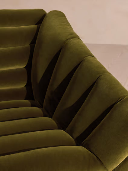 Plush Ribbed Velvet Lounge Chair