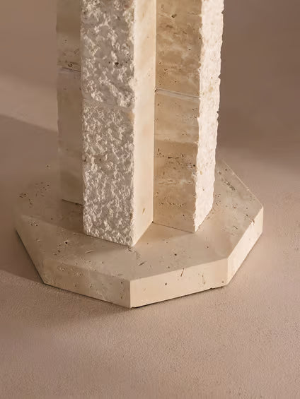 Architectural Travertine Stone Table Lamp