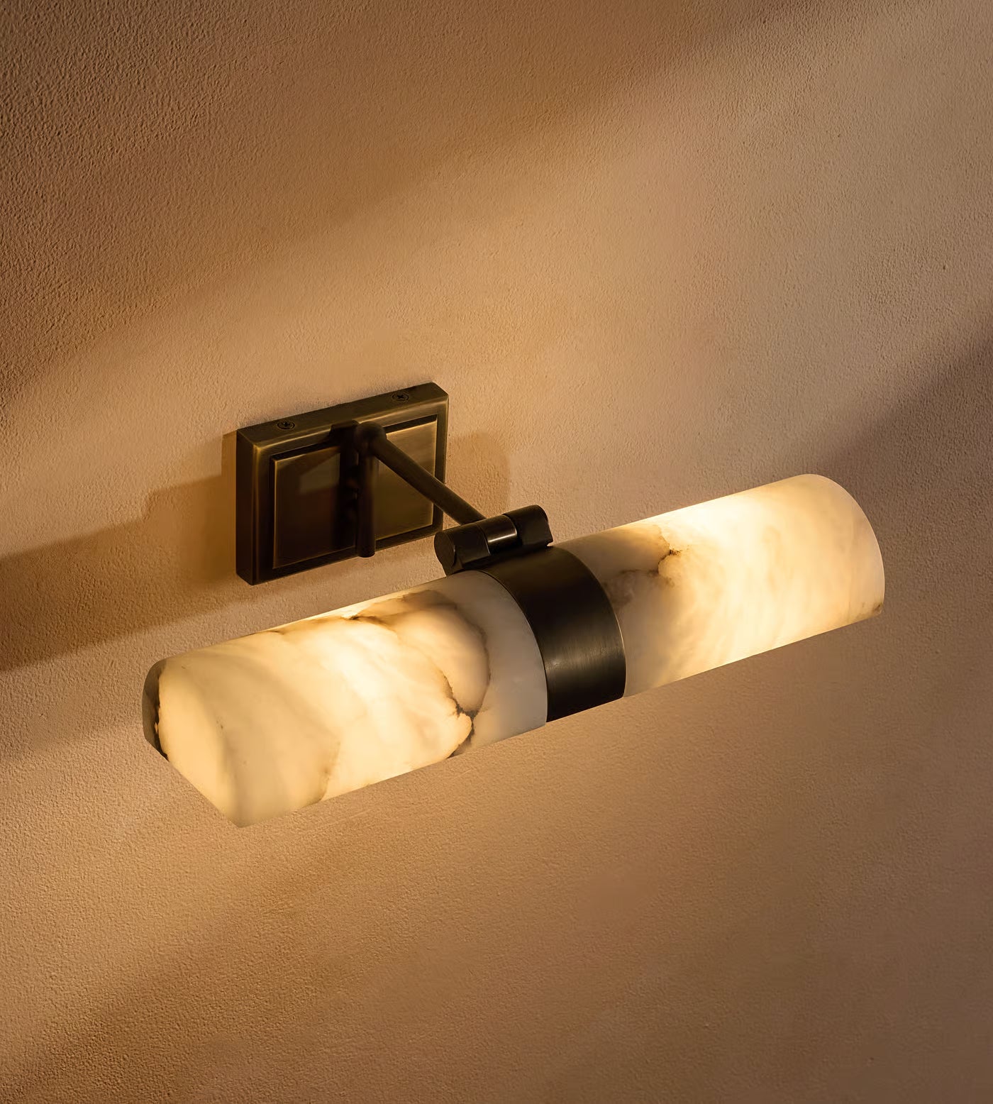 Modern Alabaster Cylinder Wall Picture Light