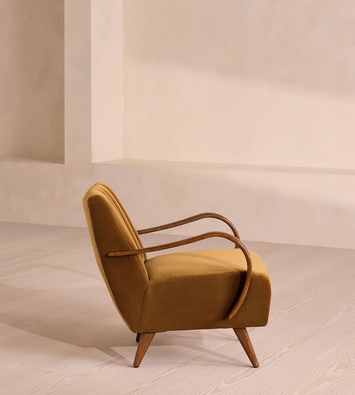 Art Deco Ribbed Velvet Chair