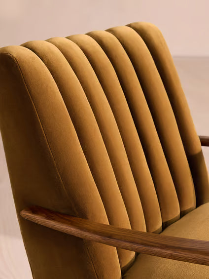 Art Deco Ribbed Velvet Chair