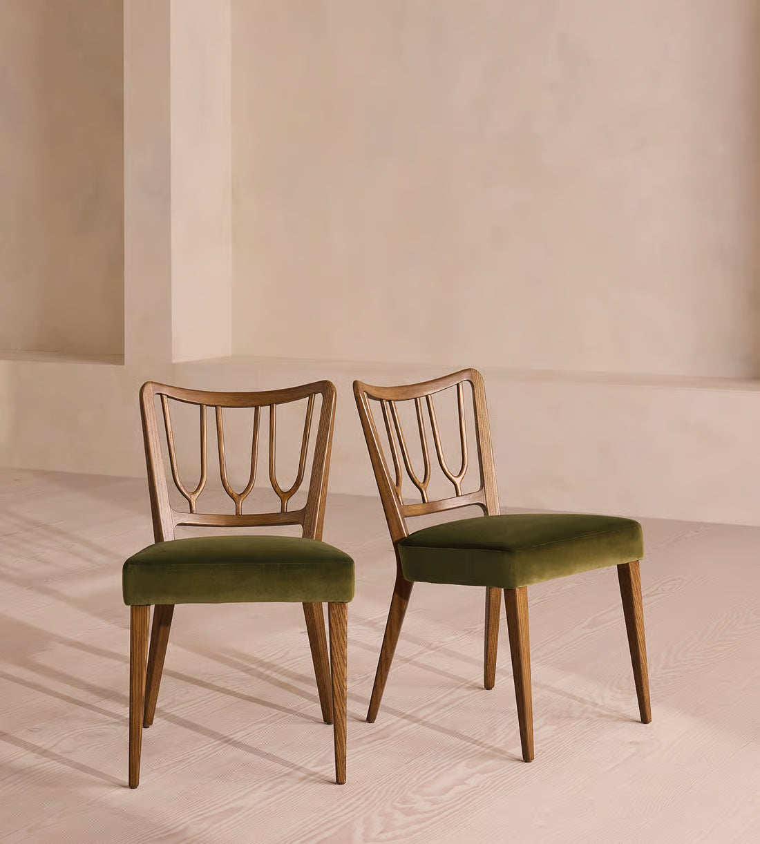Harp Back Velvet Armchair