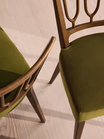 Harp Back Velvet Armchair