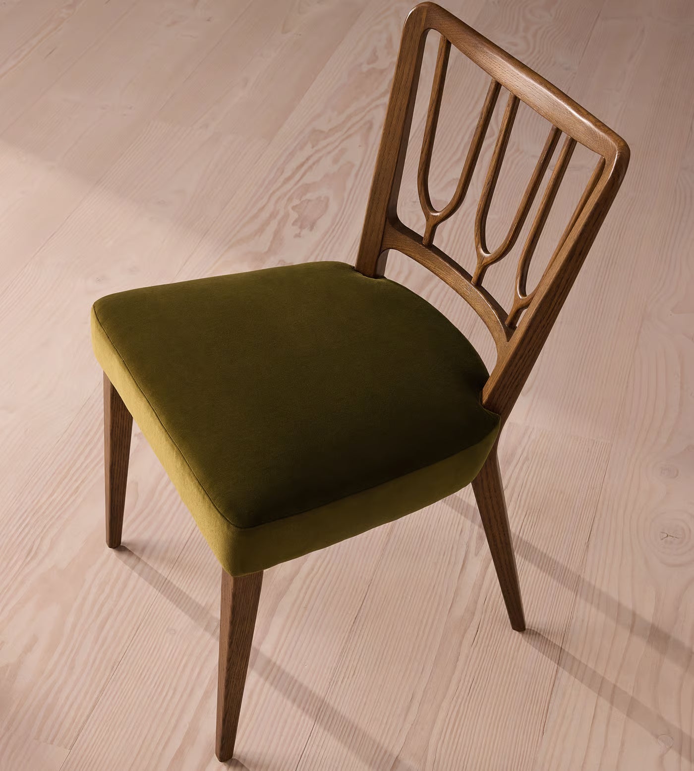 Harp Back Velvet Armchair