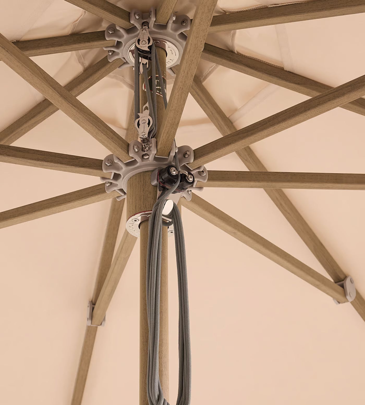 Cream Fringe Patio Umbrella