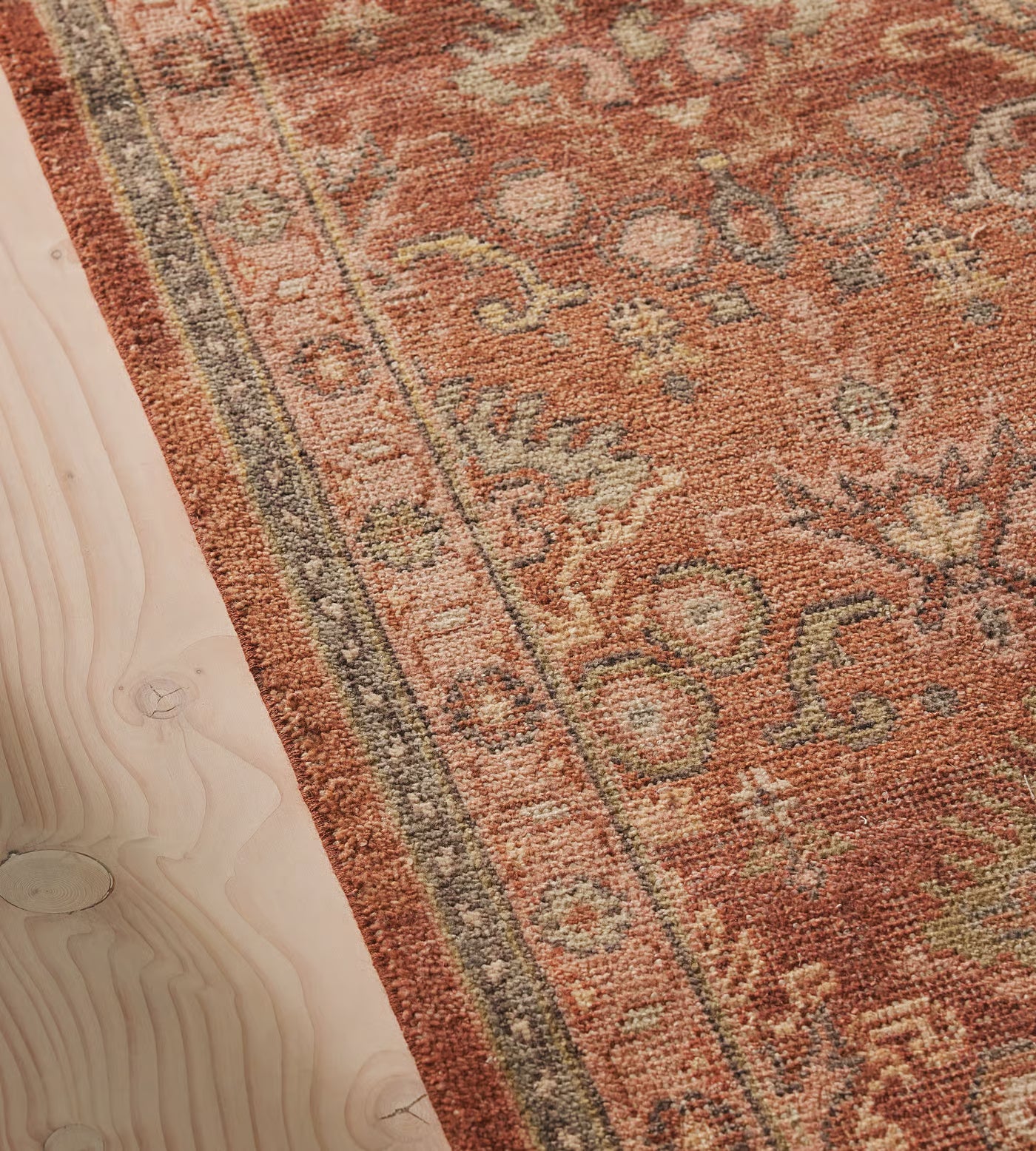 Vintage Rust Persian-Style Floral Rug