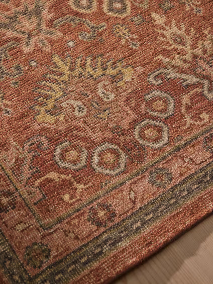 Vintage Rust Persian-Style Floral Rug