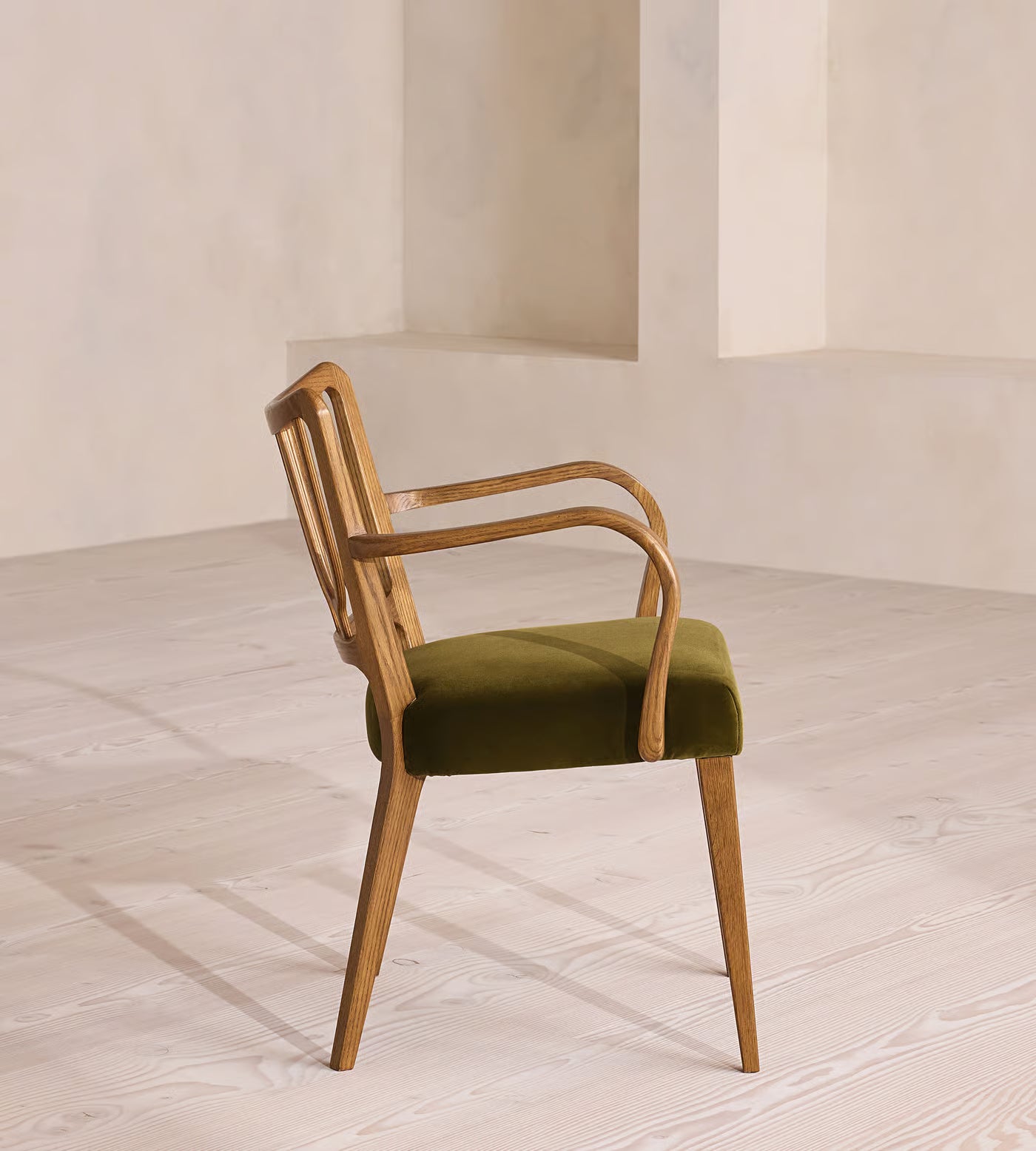 Harp Back Velvet Armchair