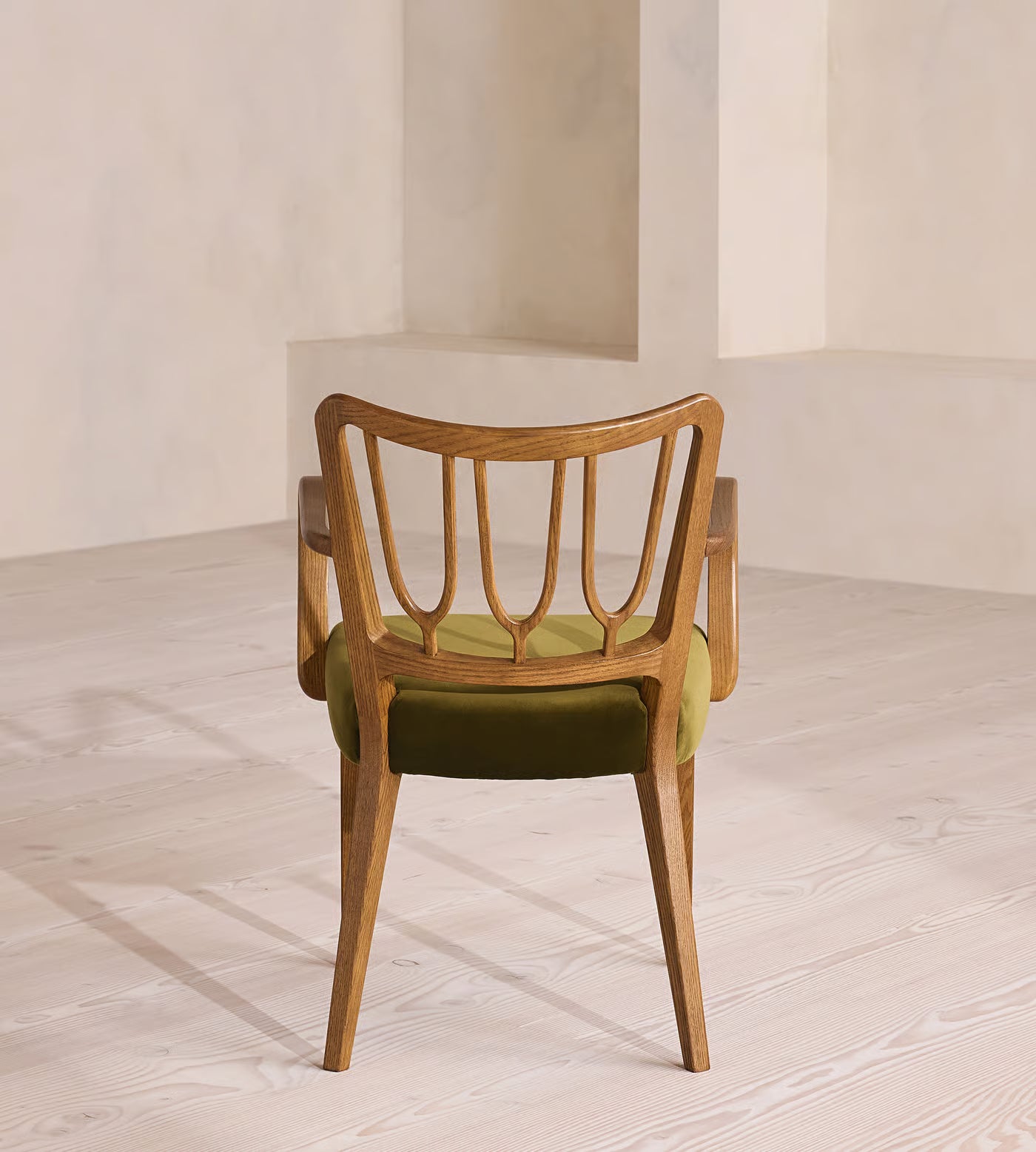 Harp Back Velvet Armchair