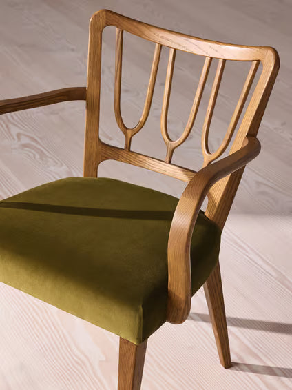 Harp Back Velvet Armchair