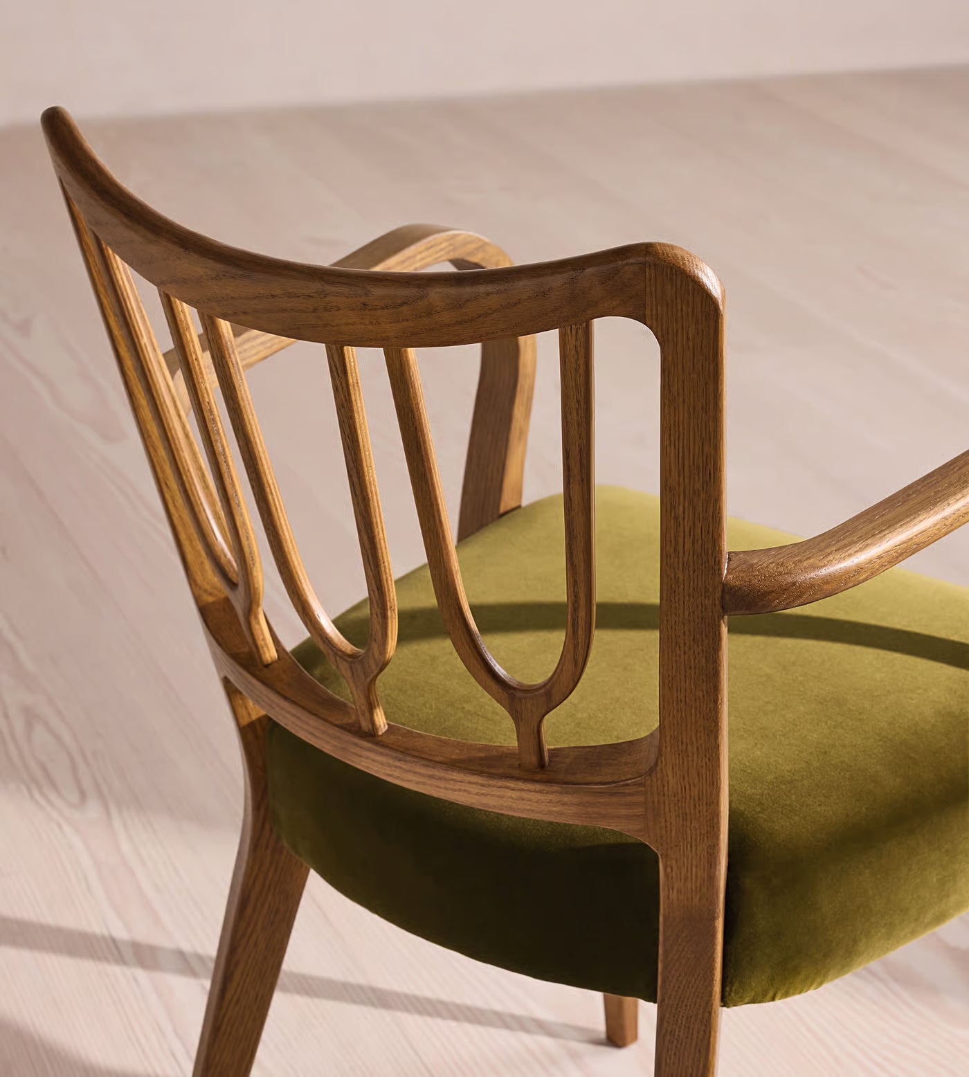 Harp Back Velvet Armchair