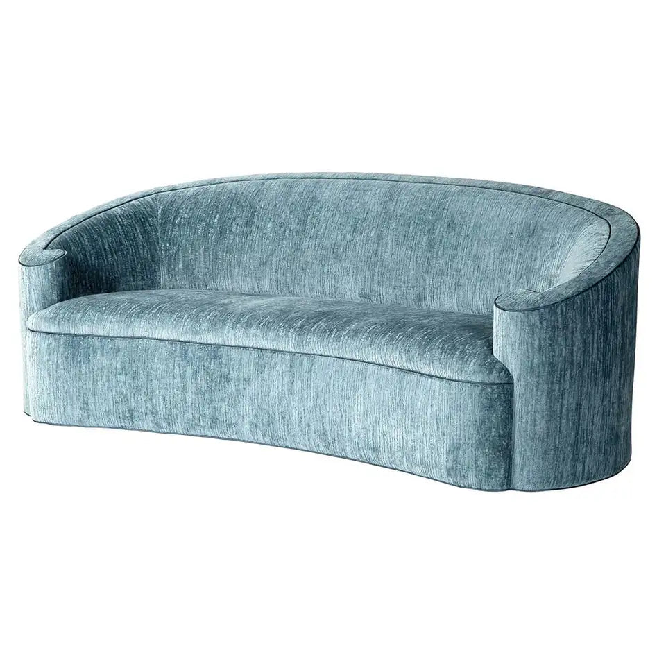 Contemporary Curved Setee with Accent Pillows