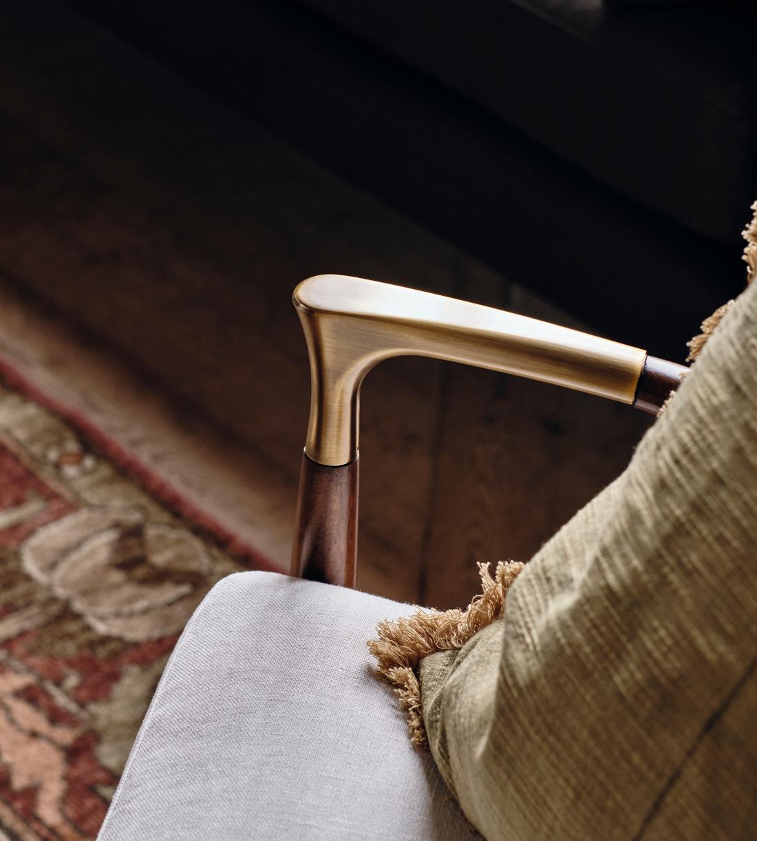Linen & Walnut Accent Chair