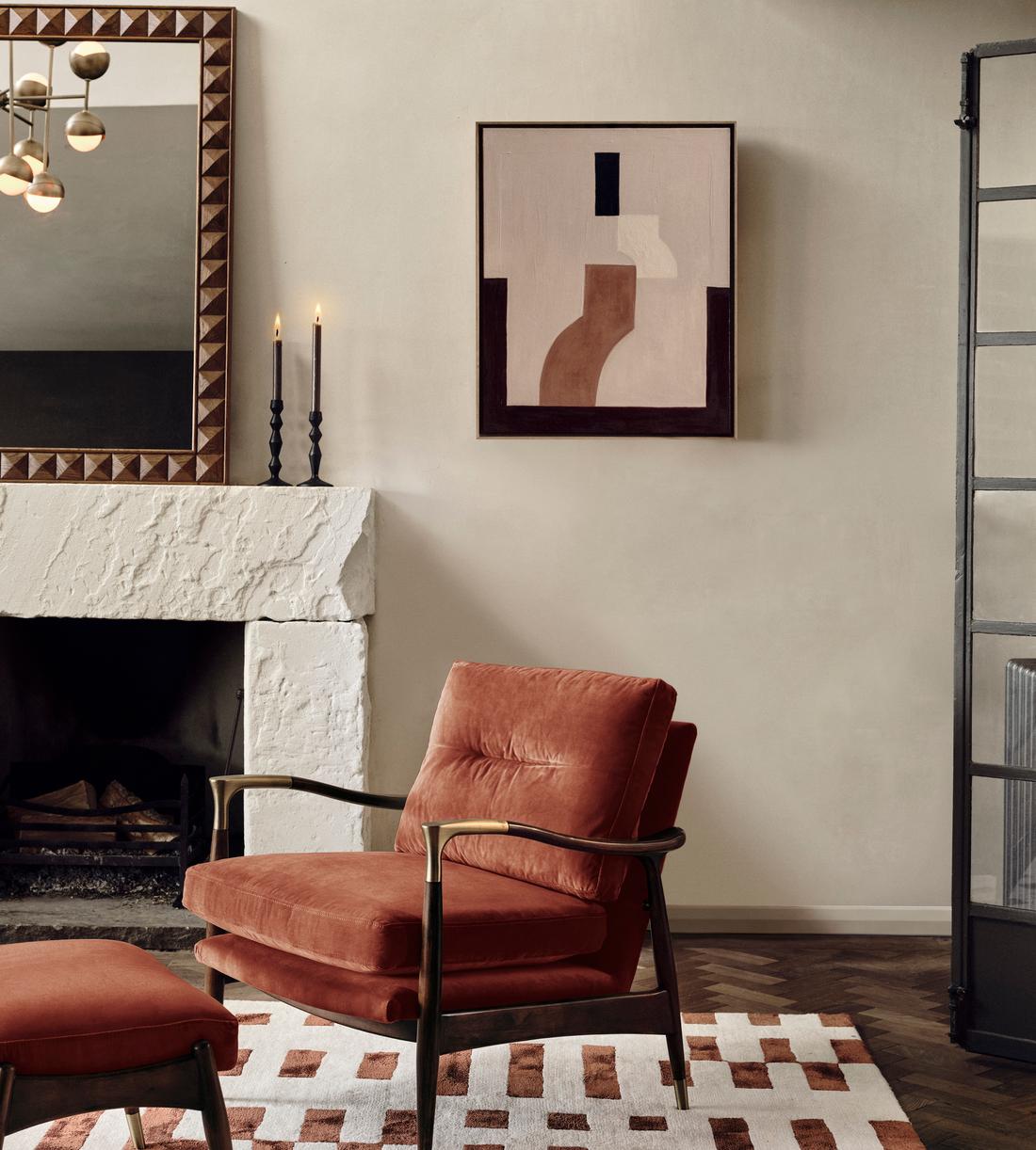 Mid-Century Velvet Accent Chair