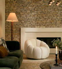 Bouclé Pumpkin Swivel Chair