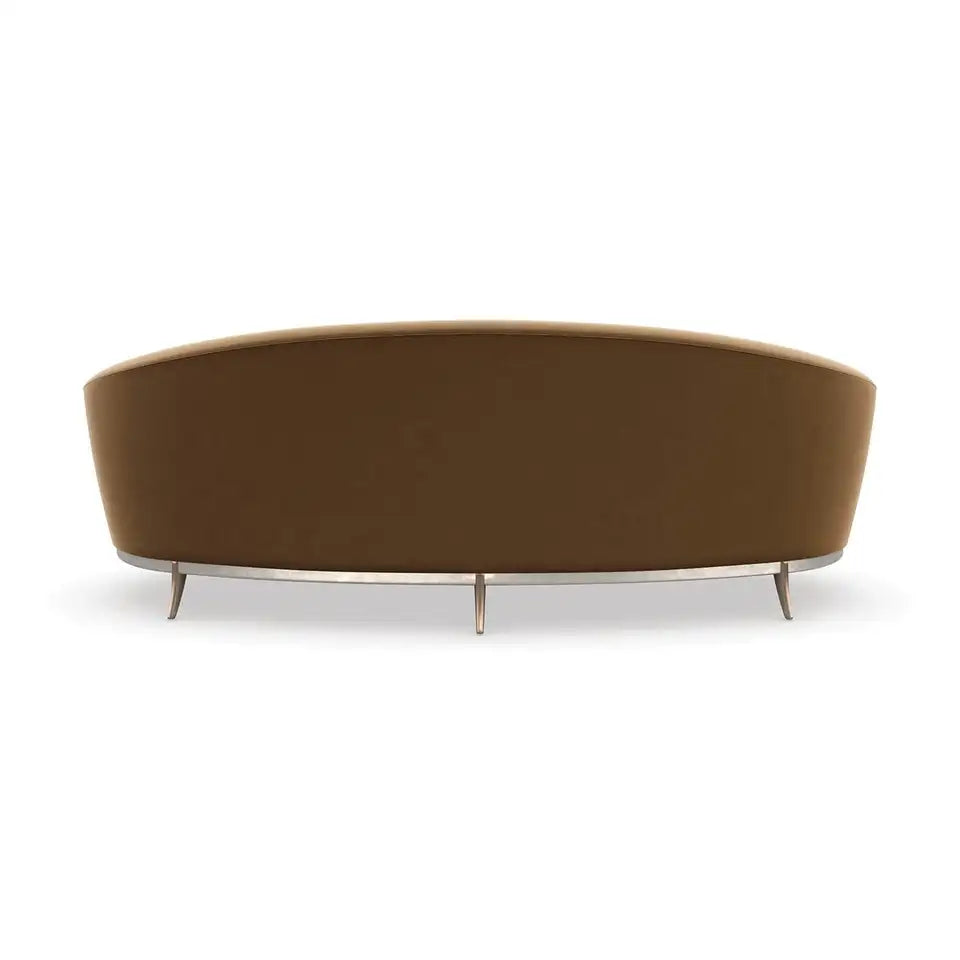 Sophisticated Velvet Sofa with Metallic Trim