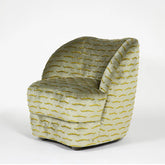 Sage Velvet Embroidered Swivel Accent Chair