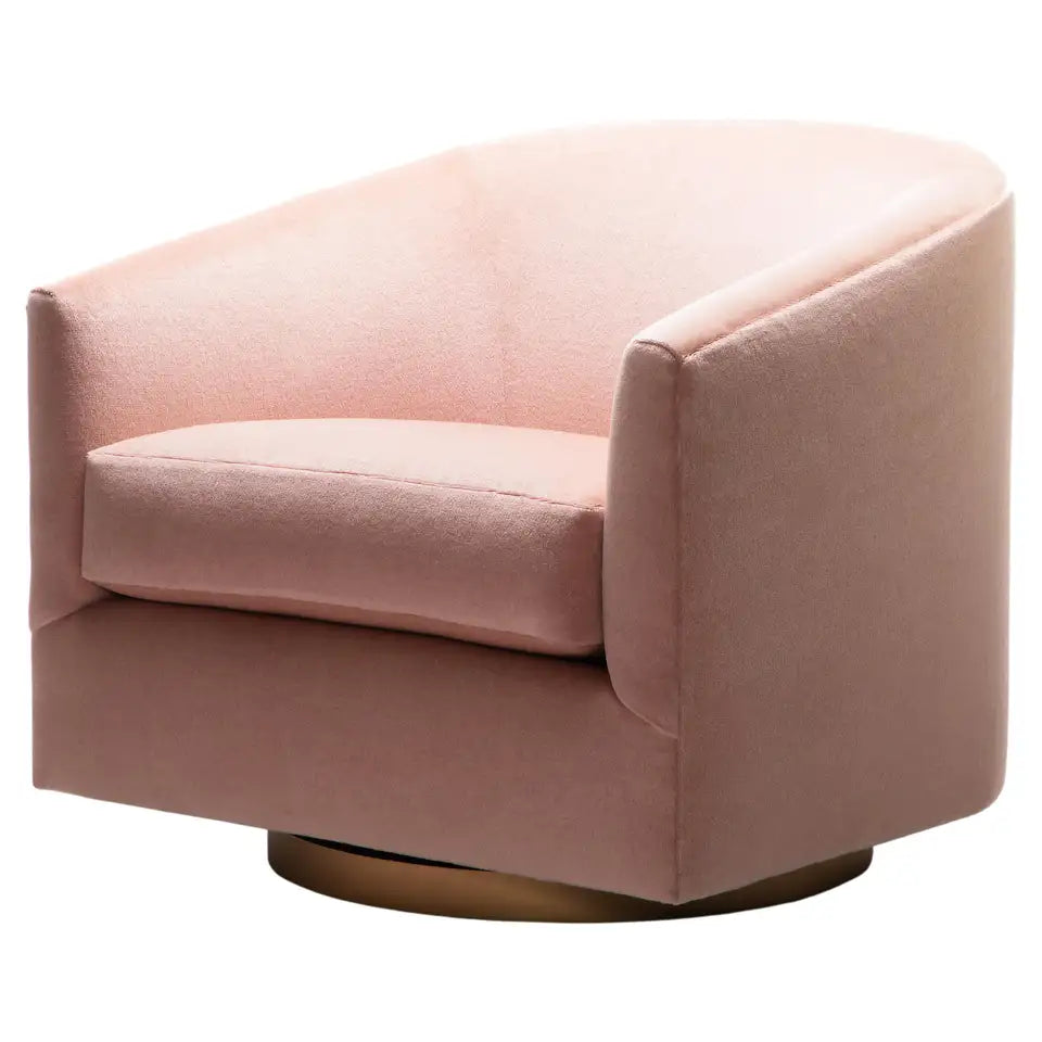 Chic Rose Velvet Curved Lounge Chair
