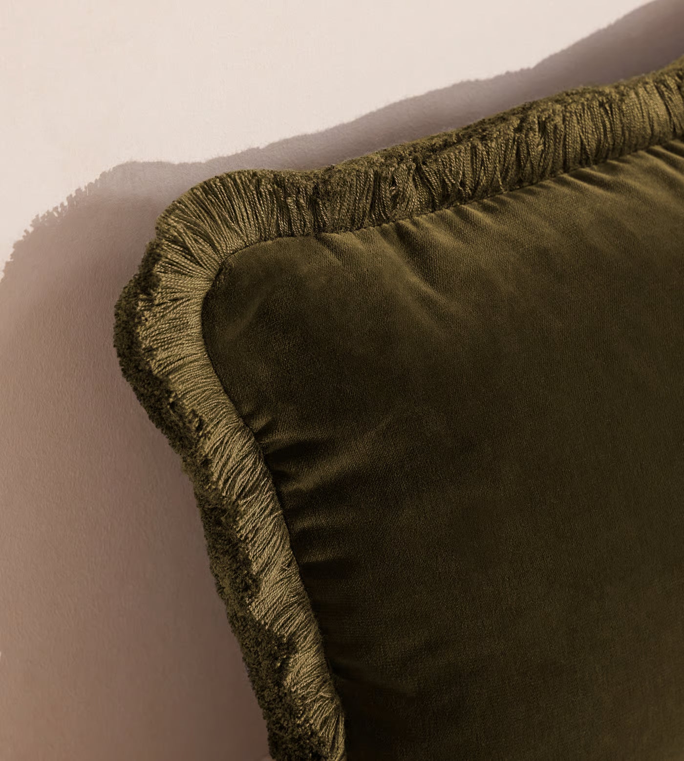Soft Velvet Lumbar Pillow With Tassels